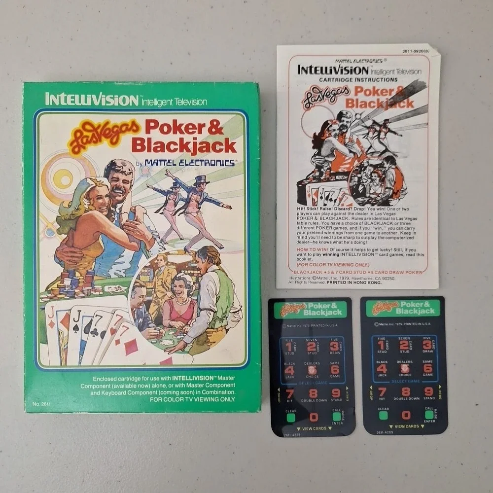 Las Vegas Poker & Blackjack Intellivision 1979 Case Manual Control Cover NO GAME